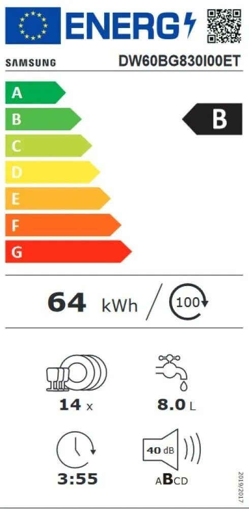 Įmontuojama indaplovė Samsung DW60BG830I00ET Įmontuojama indaplovė Samsung DW60BG830I00ET