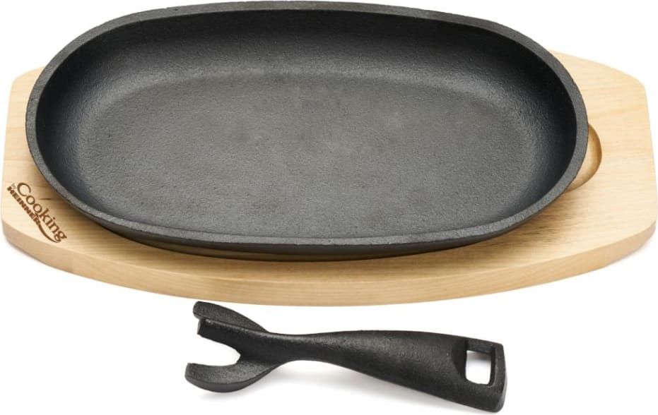 Keptuvė steikams su medine baze ketaus 24x14cm HR-YT-995 HEINNER Keptuvė steikams su medine baze ketaus 24x14cm HR-YT-995 HEINNER