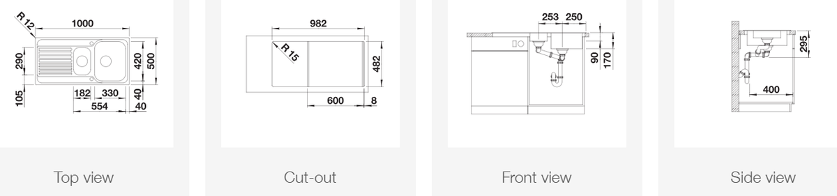 Plieninė plautuvė BLANCO TIPO II 6 S RV SST NATURAL M.AZUB M.AF