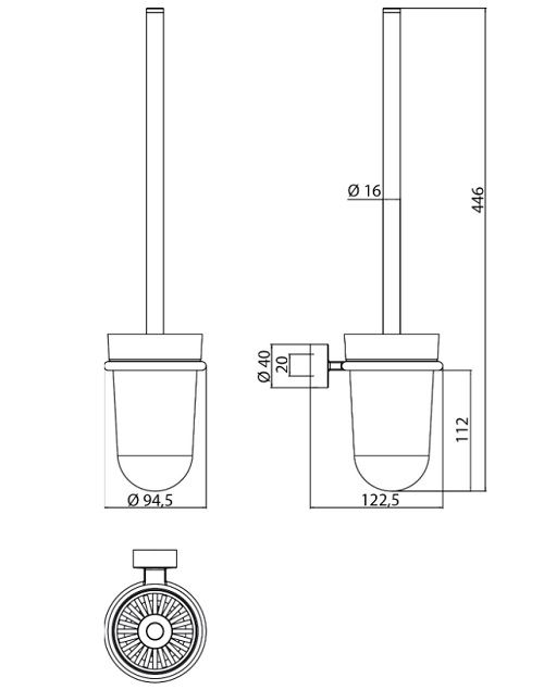 WC šepetys Emco RONDO2, chromas 451500101