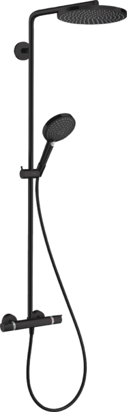 Dušo sistema HANSGROHE Raindance S 240 1jet PowderRain EcoSmart+ su termostatu, matinė juoda, 28825670 Dušo sistema HANSGROHE Raindance S 240 1jet PowderRain EcoSmart+ su termostatu, matinė juoda, 28825670