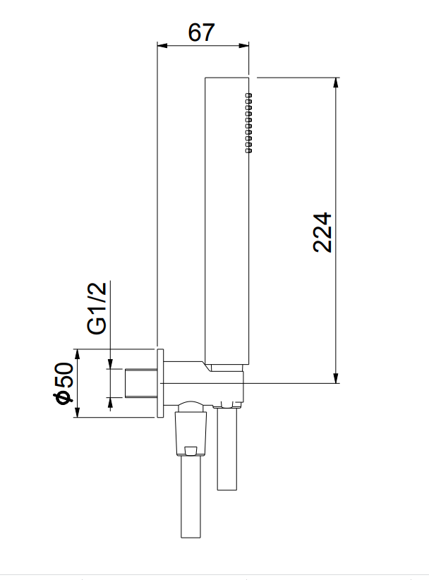 Dušo k-tas FIORE su sienine jungtimi, chromas 30CR8786