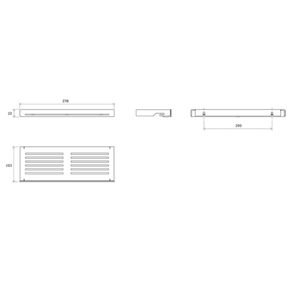 Lentynėlė Ravak Slim S, juoda/juoda, X07P649