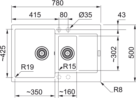 Plautuvė Franke MRG 651-78 balta 1140253334