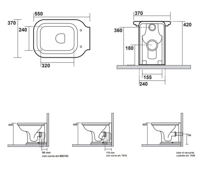 WC puodas pristatomas 55*37 cm WALDORFF, 411801