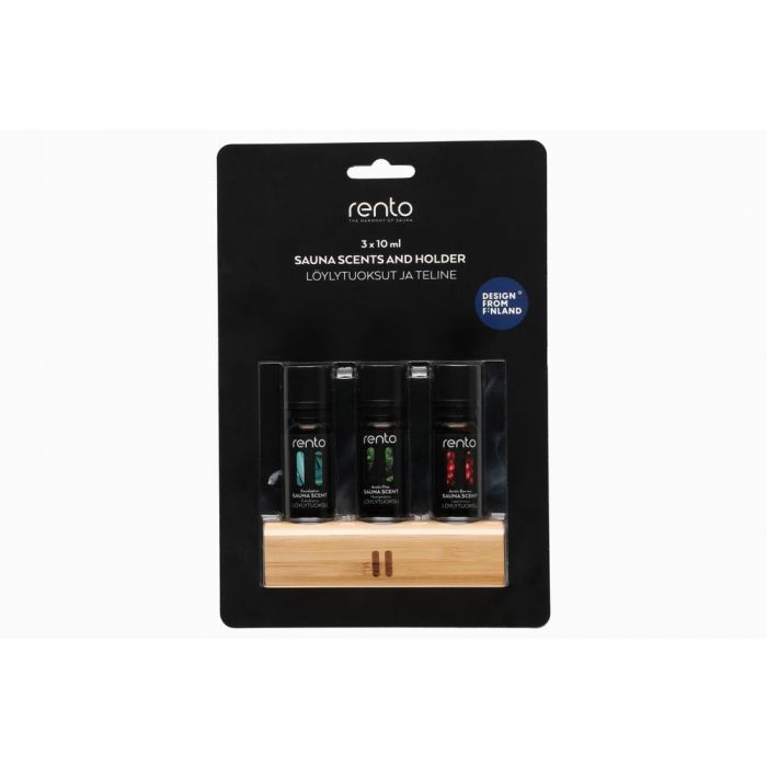 Pirties kvapų rinkinys su laikikliu RENTO 3X10 ml Pirties kvapų rinkinys su laikikliu RENTO 3X10 ml