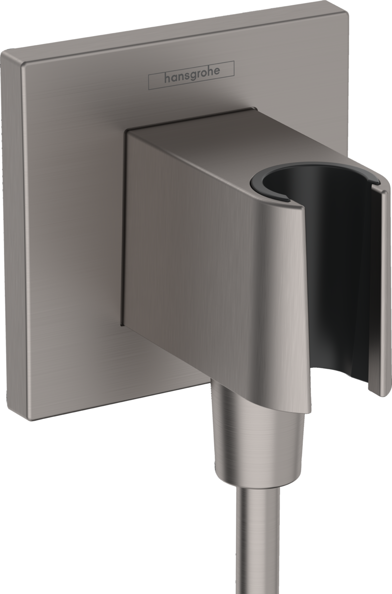 Sieninė jungtis su laikikliu FixFit, Brushed Black Chrome, 26889340
