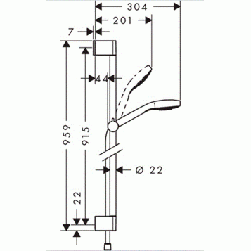 Dušo komplektas Hansgrohe Croma Select E 1jet, baltas/chromas 26594400