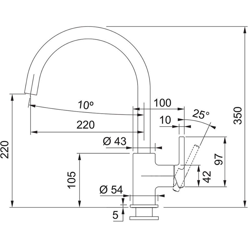 Maišytuvas Franke Lina XL su fiksuotu snapu, kašmyro spalva, 1150626028