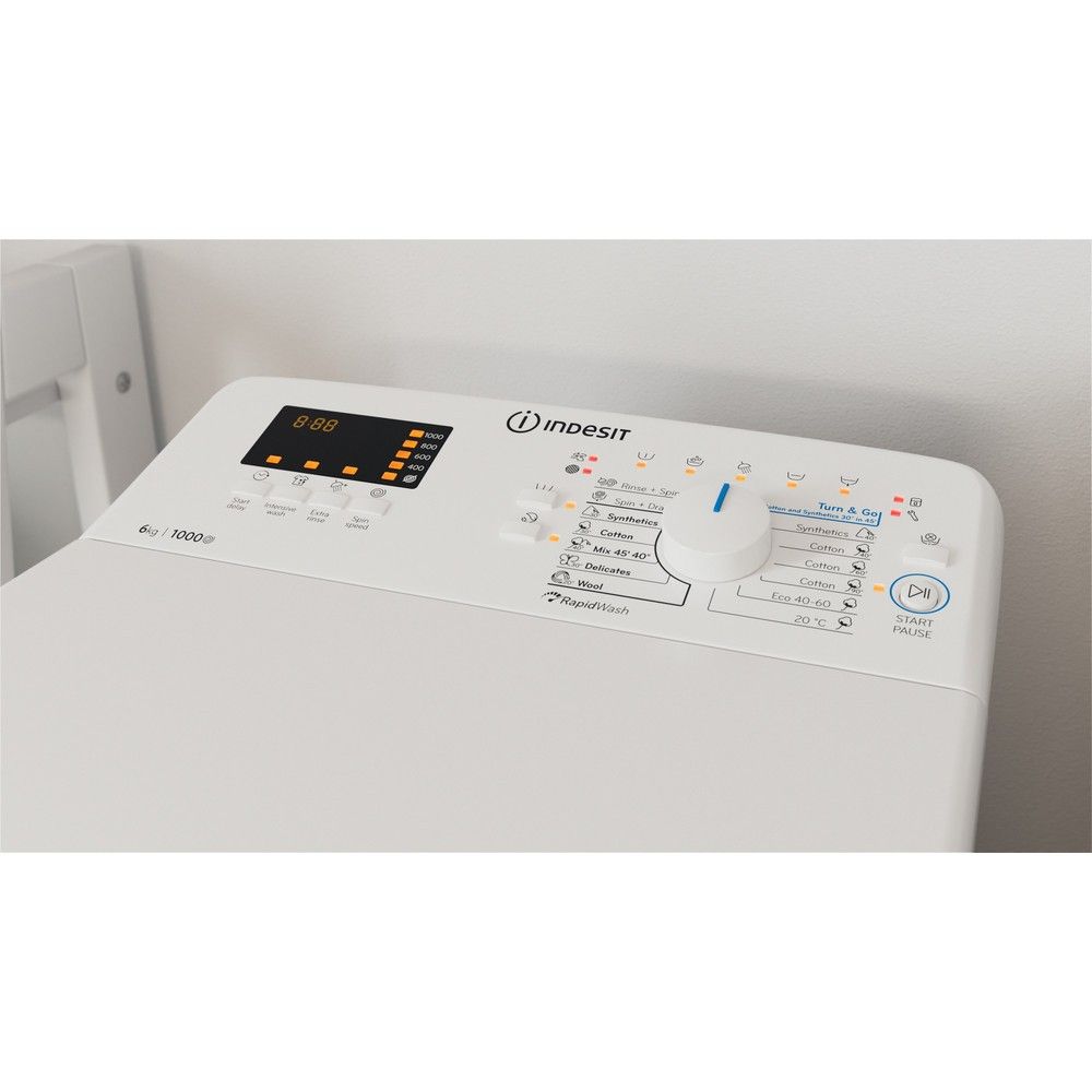 Iš viršaus pakraunama skalbyklė Indesit BTWS60400