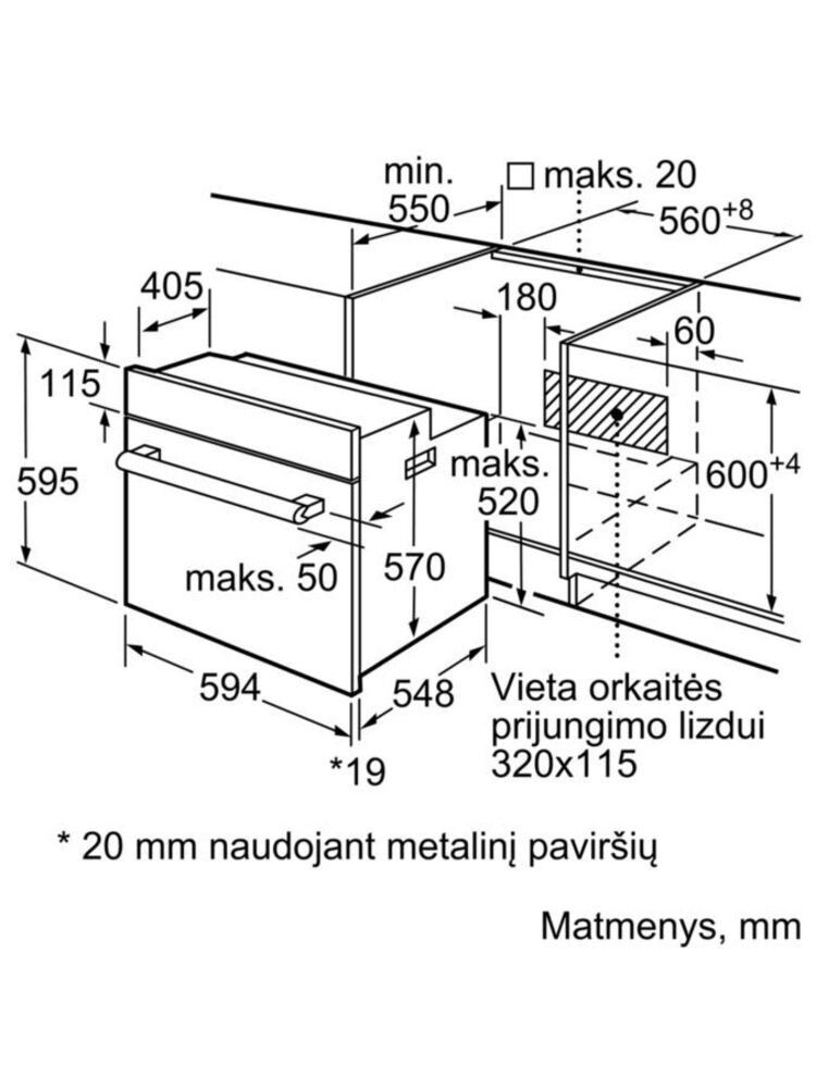 Įmontuojama orkaitė BOSCH HBF134ES1