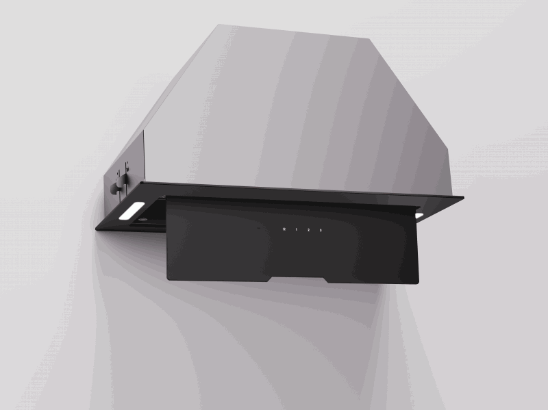 Įmontuojamas 52 cm pločio gartraukis Schlosser GLD52BL1000A (FULL GLASS), juodas