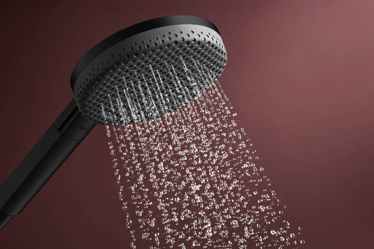 Hansgrohe dušo komplektas su laikikliu Raindance Alive Select S juodas matinis, 24611670