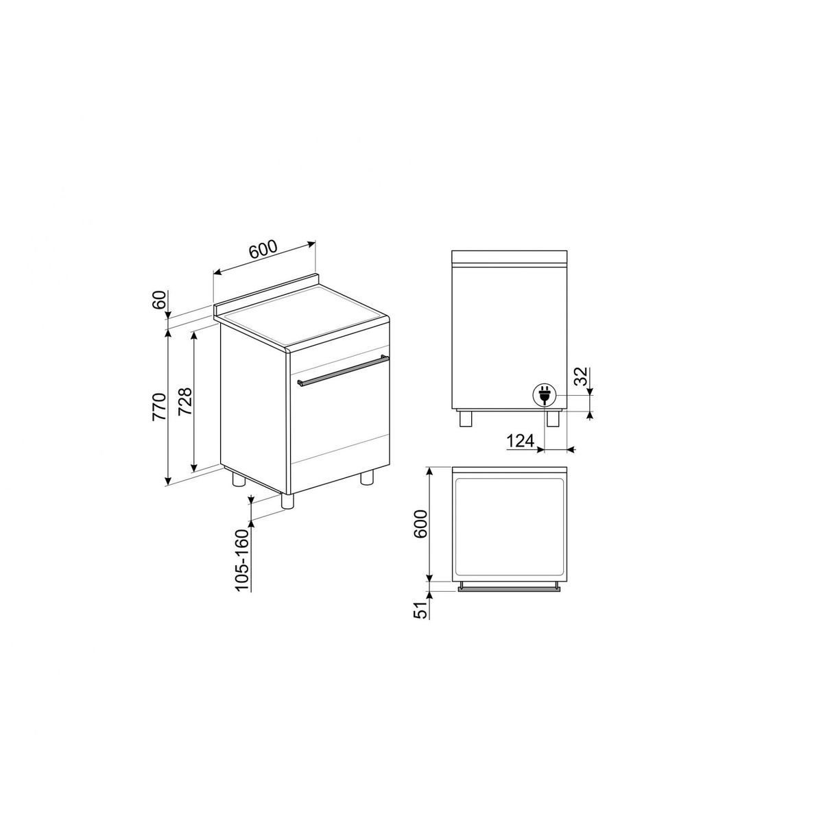 Indukcinė viryklė su elektrine orkaite SMEG SCB61PIN9