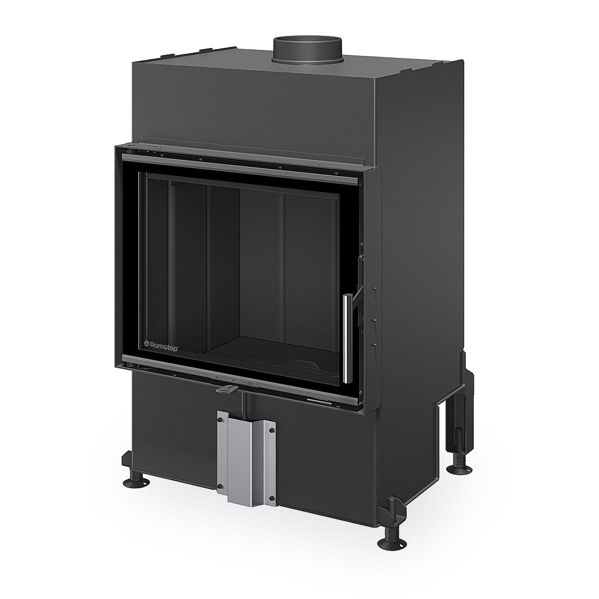 Plieninis židinio ugniakuras Romotop HEAT H4N 06, 59.50, juoda pakura IGN Plieninis židinio ugniakuras Romotop HEAT H4N 06, 59.50, juoda pakura IGN
