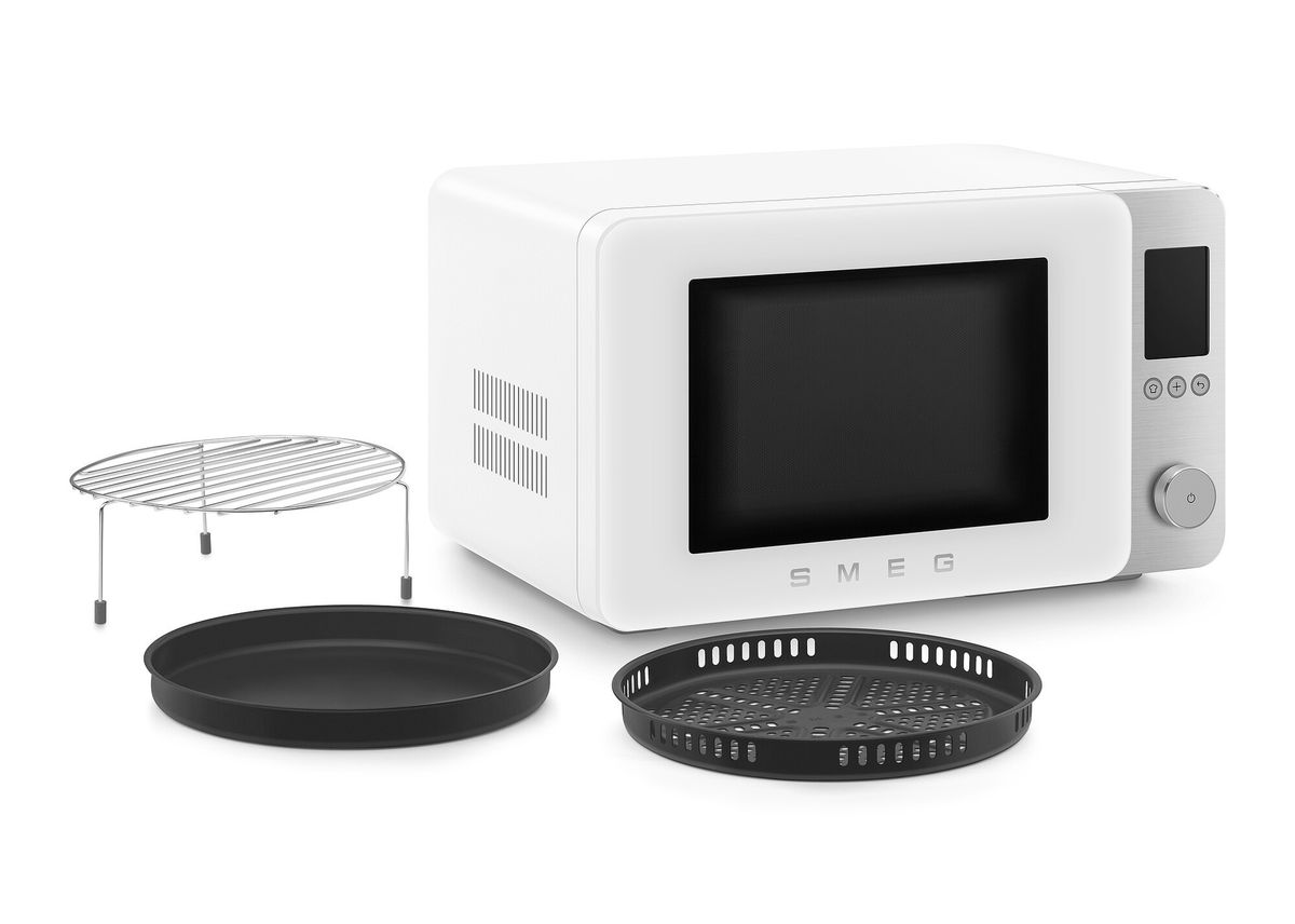 SMEG mikrobangų krosnelė, MOC02WHMEU, su grilium, karštu oru ir Air fry funkcija