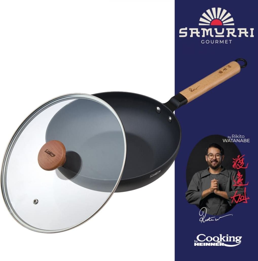 Wok keptuvė su dangčiu aliuminio su keramikos danga 26x7.5cm HR-SNT-W26 HEINNER Wok keptuvė su dangčiu aliuminio su keramikos danga 26x7.5cm HR-SNT-W26 HEINNER
