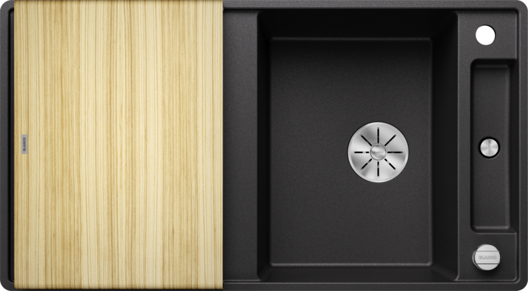 Silgranitinė plautuvė BLANCO AXIA III 5 S-F SILG PDUR Antracitas Z.ES InFino M.AF