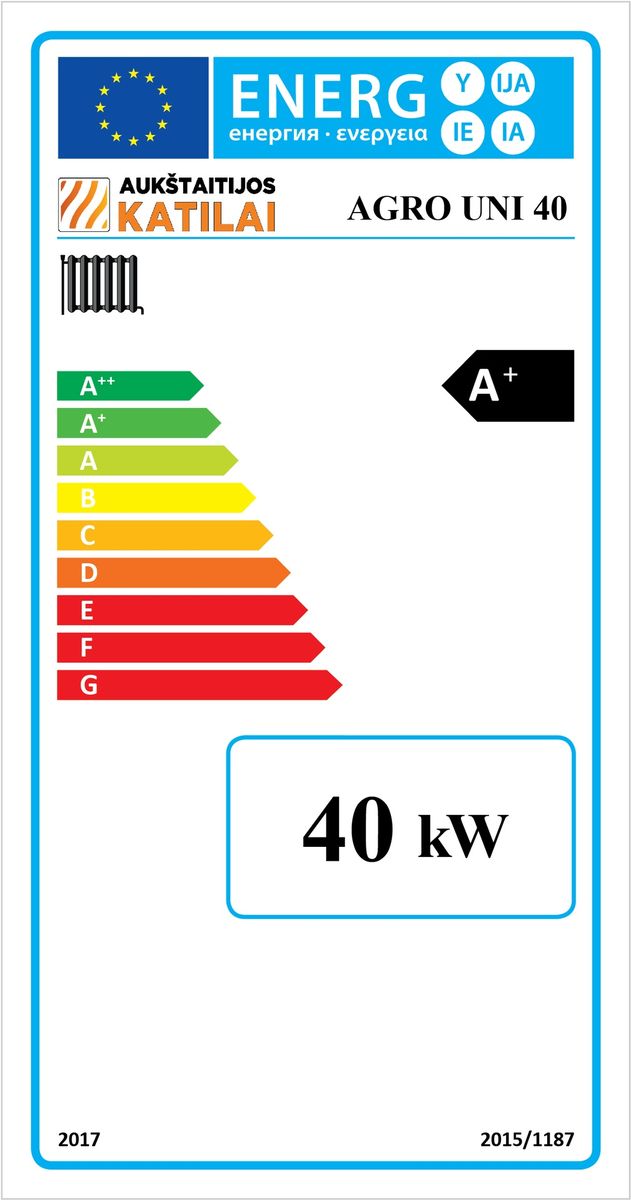 Granulinis katilas 40 kW, komplekte su 40 kW"Zenono" degikliu, 400 l bunkeriu