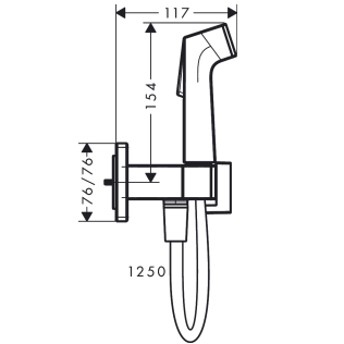 Bidė dušelis Hansgrohe square 1 jet, chromas 29233000