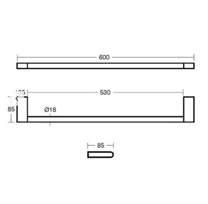 Rankšluosčių laikiklis Ideal Standard Connect 60 cm chromas N1387AA Rankšluosčių laikiklis Ideal Standard Connect 60 cm chromas N1387AA