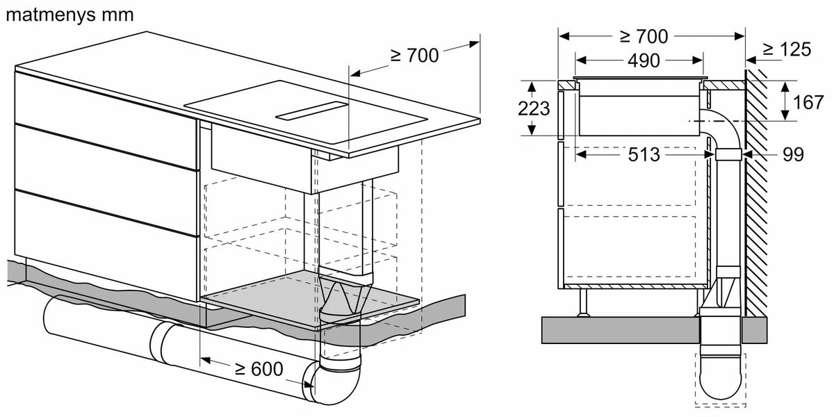 Įmontuojama indukcinė kaitlentė su integruotu gartraukiu Neff N 90, Flex Design, V68YYX4B0, 80 cm