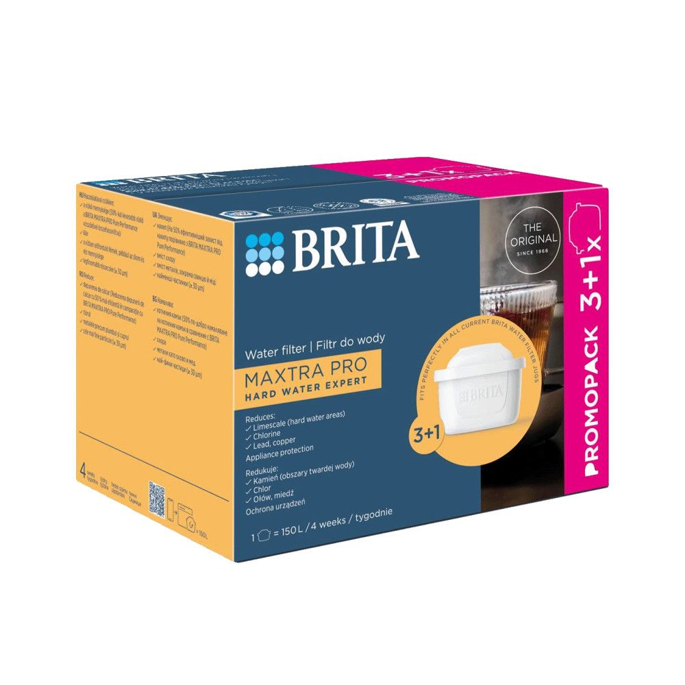 Specialiai ypač kietam vandeniui BRITA Maxtra Pro Hard Water Expert vandens filtrai, 4 (3+1) vnt., 4006387126452, 1051773 Specialiai ypač kietam vandeniui BRITA Maxtra Pro Hard Water Expert vandens filtrai, 4 (3+1) vnt., 4006387126452, 1051773