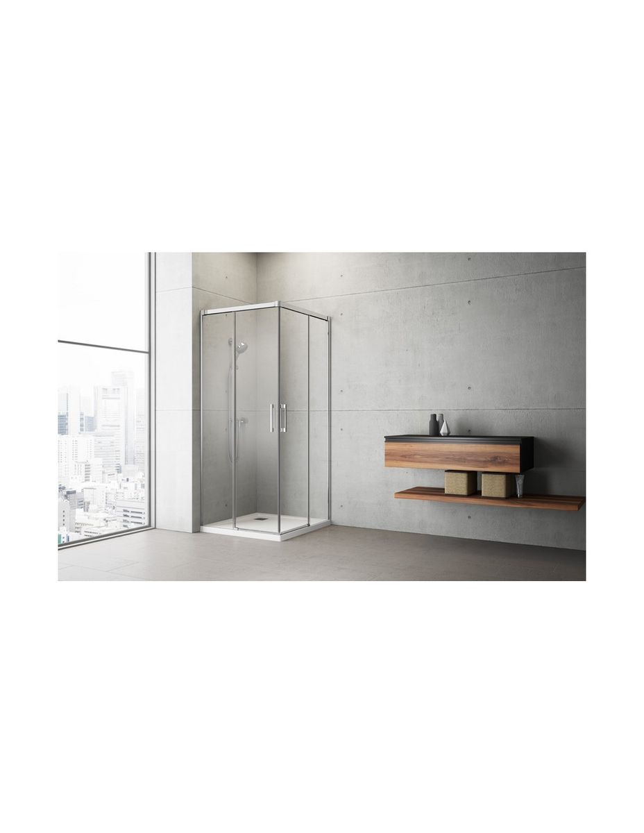 Dušo kabina Radaway Idea Kdd 100x100 cm, chromo profilis, skaidrus stiklas, 387062-01-01L / 387062-01-01R