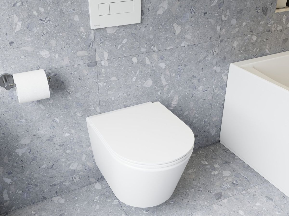 Pakabinamas ant sienos WC Ravak Flow RimOff set, baltas, X01985