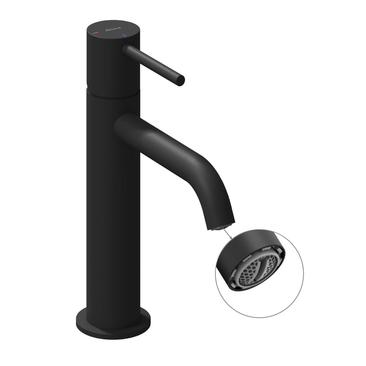 Praustuvo maišytuvas Ravak Espirit BeCool 190 mm be dugno vožtuvo, Black Matt X070396