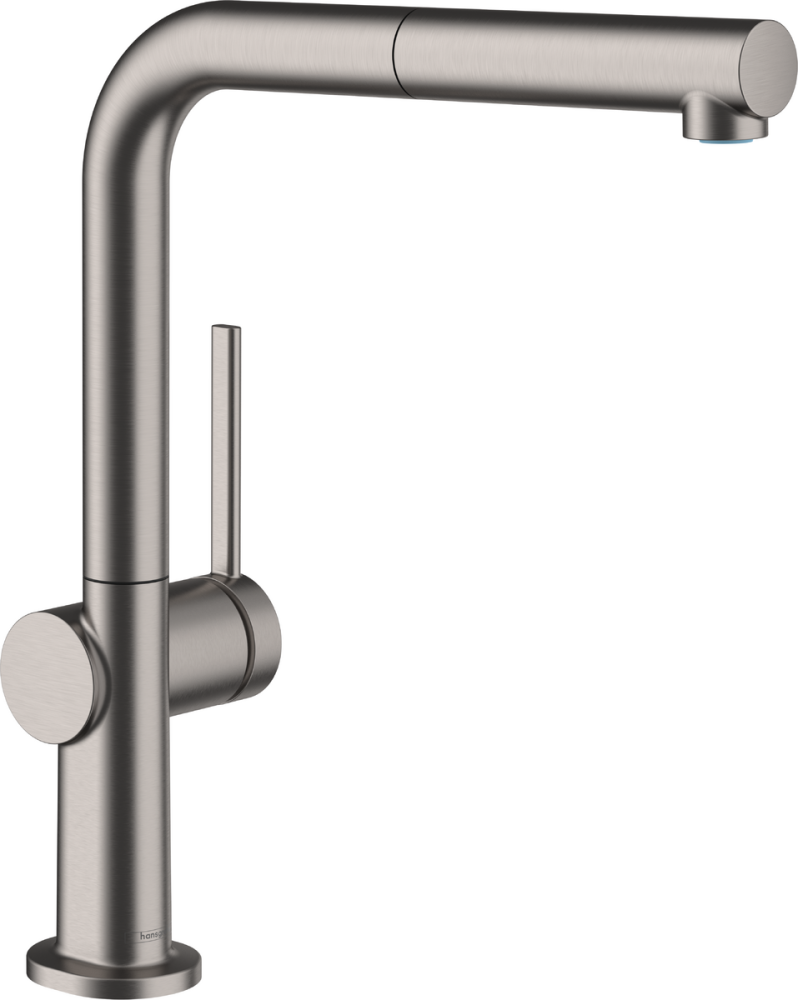 Maišytuvas virtuvinis 270 TALIS M54, ištraukiamu dušeliu, brushed black chrome 72808340 Maišytuvas virtuvinis 270 TALIS M54, ištraukiamu dušeliu, brushed black chrome 72808340