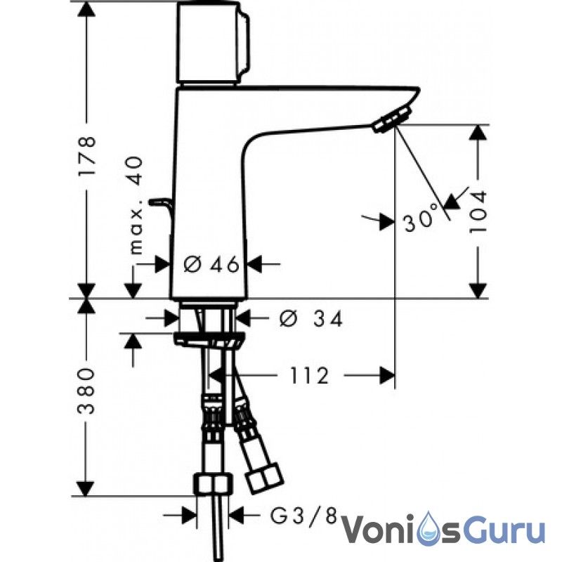 Maišytuvas praustuvui Hansgrohe TALIS SELECT E, chromas 71750000