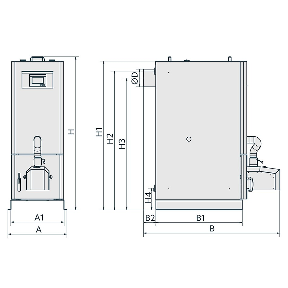 Granulinis katilas Kamen Pellet Perfekt Bio 11kW, 5 klasė, 80l granulių talpa, Ecodesign