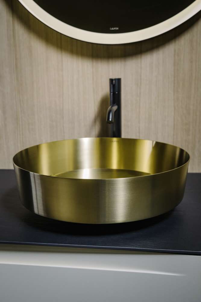 Pastatomas praustuvas LAUFEN RIVO 40 cm, šlifuoto žalvario spalvos, H512RO41551121 Pastatomas praustuvas LAUFEN RIVO 40 cm, šlifuoto žalvario spalvos, H512RO41551121