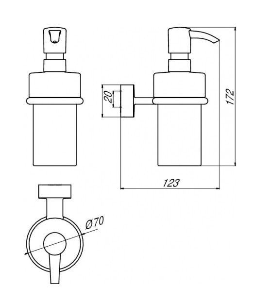 Skysto muilo dozatorius Emco Rondo 2, chromas