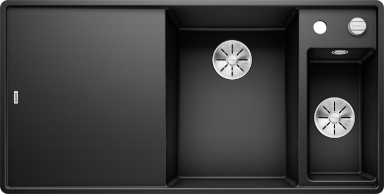 Silgranitinė plautuvė BLANCO AXIA III 6 S-F RE SILG PDUR Juoda Z.ES InFino M.AF