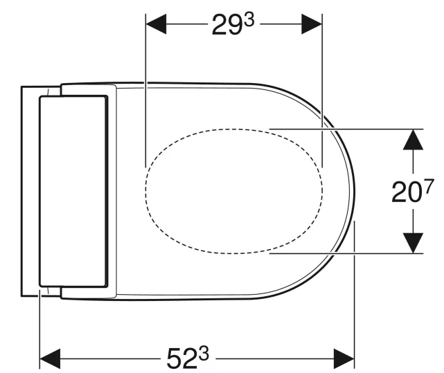 Pastatomas unitazas ir išmanusis dangtis Geberit AquaClean Tuma Comfort