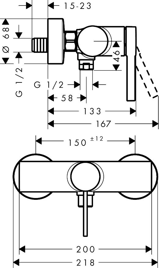 Maišytuvas dušui hansgrohe Zesis S, chromas 74621000 Maišytuvas dušui hansgrohe Zesis S, chromas 74621000