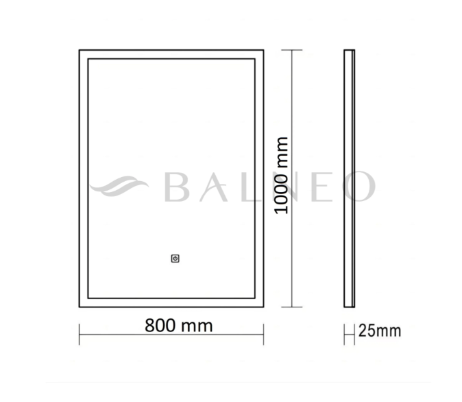 Veidrodis su LED apšvietimu Balneo Cosmo 100x80 cm, L0201020401-11 Veidrodis su LED apšvietimu Balneo Cosmo 100x80 cm, L0201020401-11