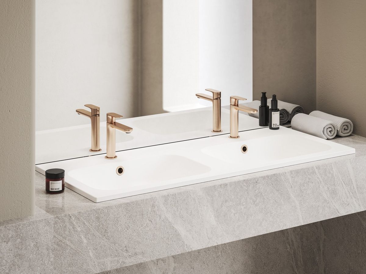 Praustuvo maišytuvas Ravak Eleganta BeCool 170 mm be dugno vožtuvo, Rose Gold Brushed X070413