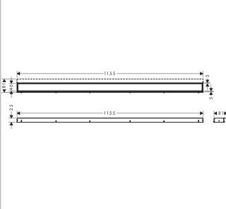 Dušo latako grotelės Hansgrohe RainDrain Match 120 cm, chromas 56042000