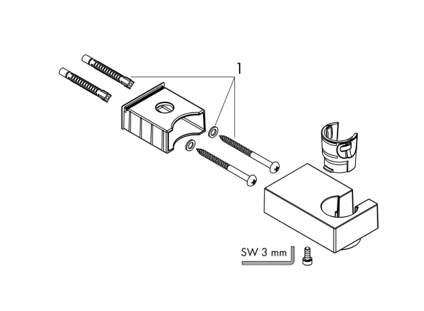 Laikiklis dušo galvutei HG PORTER E, Polished Gold Optic 28387990