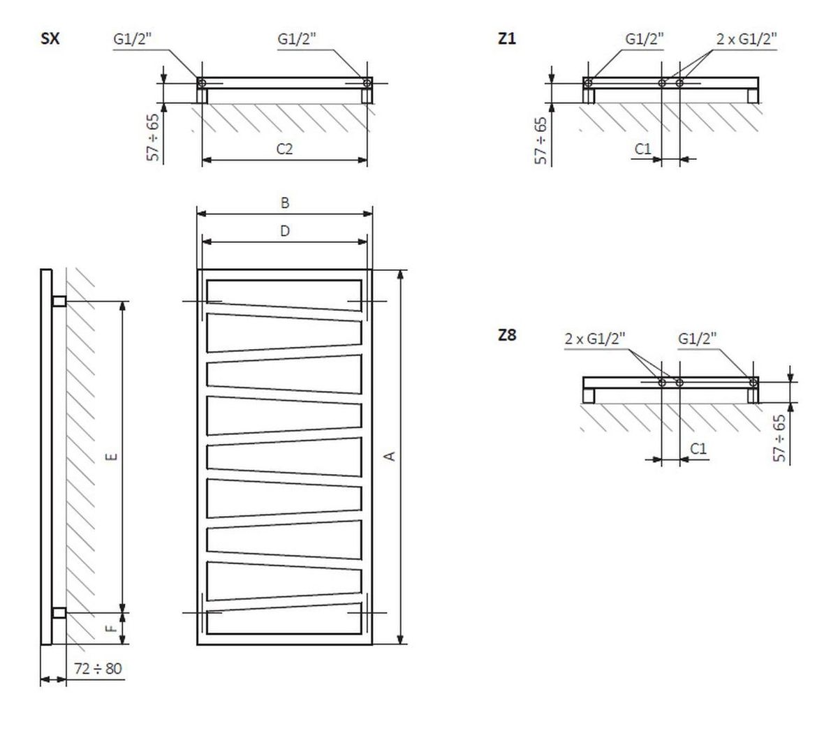 Elektrinis rankšluosčių džiovintuvas Terma ZigZag, soft 9016 baltas, 50 cm x 83.5 cm, 300 W, dešininis, pilnai paruoštas naudojimui