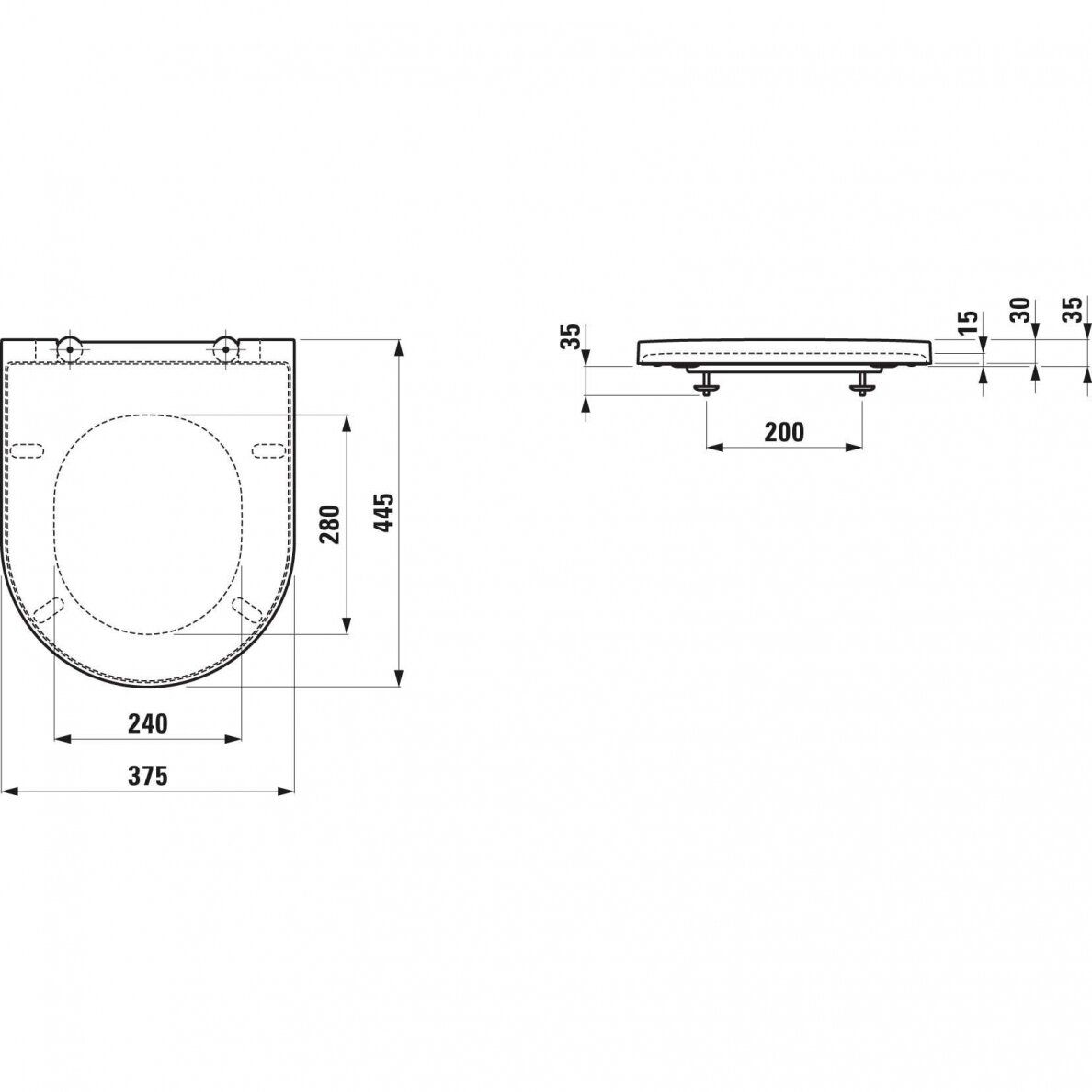 Unitazo dangtis Kartell by Laufen Soft Close, pilka matinė, H8913337590001