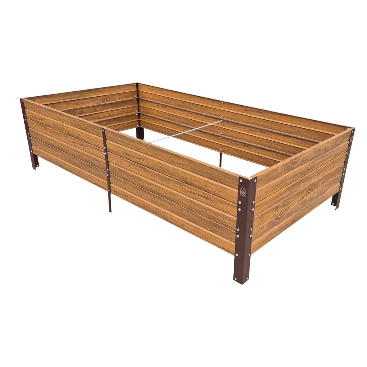 Plieninė pakelta lysvė MURESTA professional garden, 150x75 cm.; aukštis - 30cm, medžio imitacija, super kaina