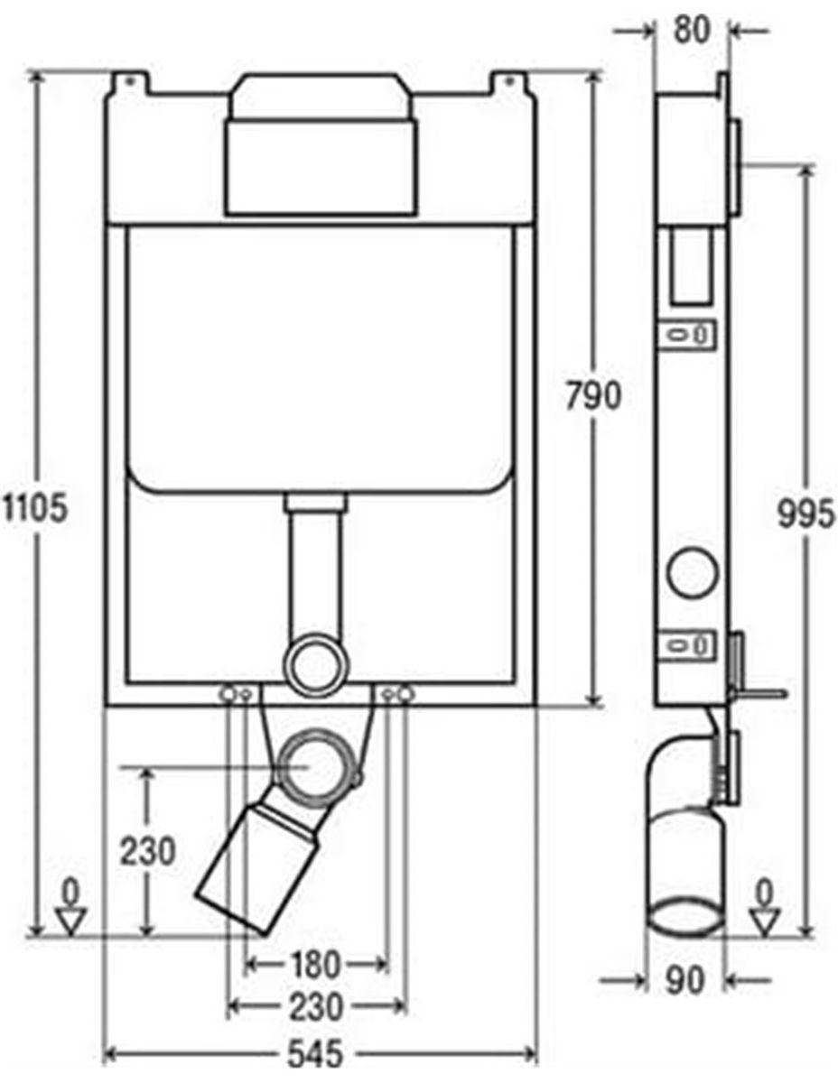 Potinkinis WC bakelis Viega Mono Tec, su dvigubu nuleidimu, 648794