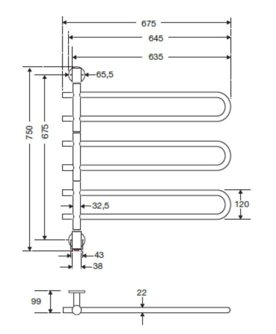 Elektrinis rankšluosčių džiovintuvas PMH Venus 67,5x75 cm, poliruotas nerūdijantis plienas, be laido, VE2SS Elektrinis rankšluosčių džiovintuvas PMH Venus 67,5x75 cm, poliruotas nerūdijantis plienas, be laido, VE2SS