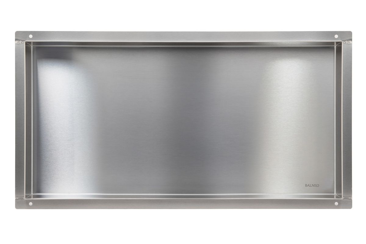 Įleidžiama berėmė sieninė lentyna Balneo Wall Box NO RIM, nerūdijančiojo plieno sp., 60x30x7 cm, OB-IN3-NR