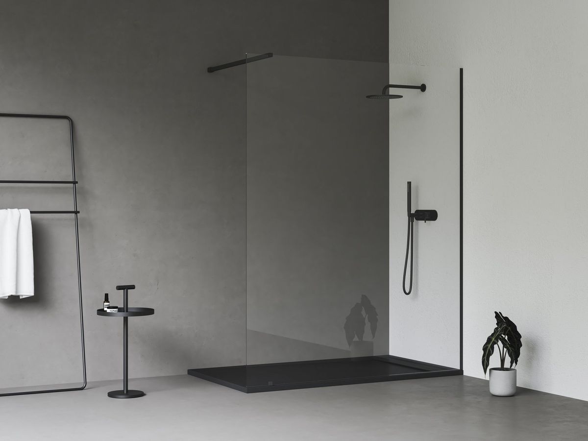 Dušo sienelė Ravak Walk-In Wall Set 160, juoda+stiklas Transparent, GW9WS030SZ1