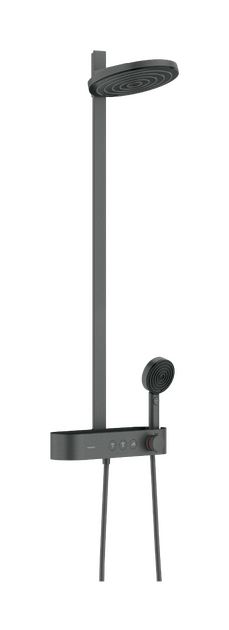 Dušo sistema HANSGROHE Pulsify S 260 2jet su ShowerTablet Select 400 termostatu, šlifuoto juodo chromo, 24240340 Dušo sistema HANSGROHE Pulsify S 260 2jet su ShowerTablet Select 400 termostatu, šlifuoto juodo chromo, 24240340